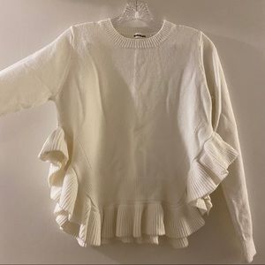 Cream Sweater with Ruffles NWOT